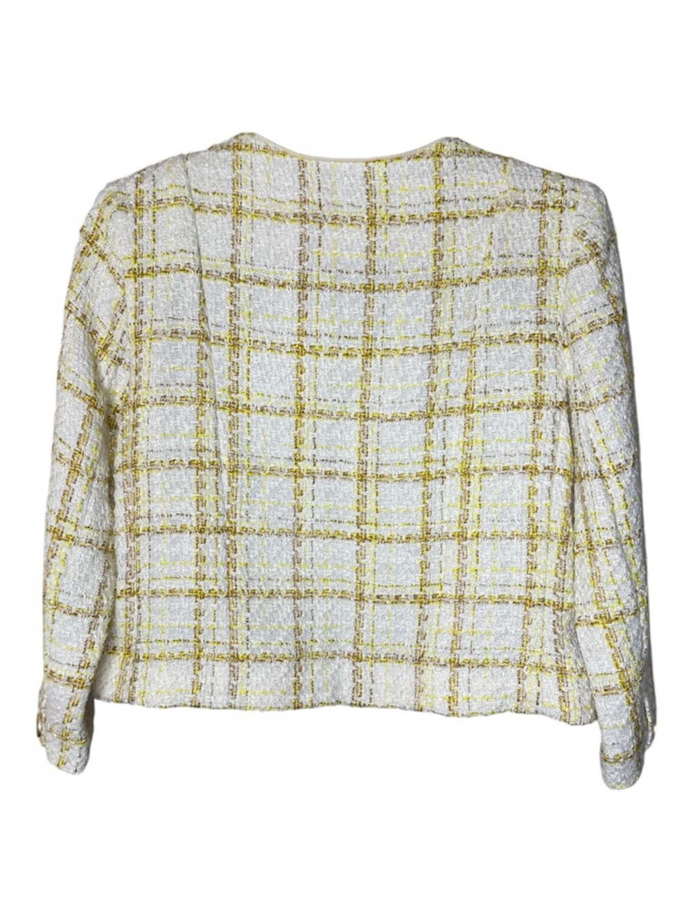 Cabi CoCo White & Yellow Tweed Blazer Sz M - Picture 3 of 7
